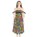 Shapes Pattern Shoulder Tie Bardot Midi Dress View1