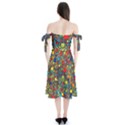 Shapes Pattern Shoulder Tie Bardot Midi Dress View2