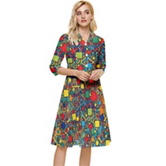Shapes Pattern Classy Knee Length Dress