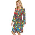 Shapes Pattern Long Sleeve Velvet Robe View2