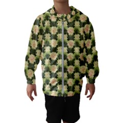 Retro 1880s Flowers Pattern 15 Kids  Hooded Windbreaker