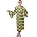 Retro 1880s Flowers Pattern 15 Maxi Velvet Kimono View1