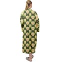 Retro 1880s Flowers Pattern 15 Maxi Velvet Kimono View2