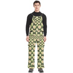 Retro 1880s Flowers Pattern 15 Men s Side Zip Front Pouch Ski And Snowboard Bib Pants	