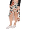 Retro Scandinavian Nordic Flowers Pattern Asymmetrical Ruffle Hem Skirt  View2