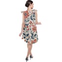 Retro Scandinavian Nordic Flowers Pattern Tie Up Tunic Dress View2