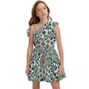 Retro Scandinavian Nordic Flowers Pattern 5 Kids  One Shoulder Party Dress View1