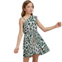 Retro Scandinavian Nordic Flowers Pattern 5 Kids  One Shoulder Party Dress View2