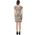 Retro Scandinavian Nordic Flowers Pattern 3 Short Sleeve Skater Dress View2
