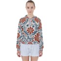 Retro Scandinavian Nordic Flowers Pattern 3 Women s Tie Up Sweat View1