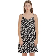 Gothic Leaf Pattern 5 Mini Camis Dress With Pockets