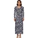 Gothic Leaf Pattern 5 Long Sleeve Longline Maxi Dress View1