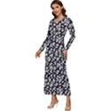 Gothic Leaf Pattern 5 Long Sleeve Longline Maxi Dress View2