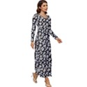 Gothic Leaf Pattern 5 Long Sleeve Longline Maxi Dress View3
