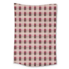 Retro 60s 50s Plaid Pattern 2 Large Tapestry