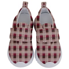 Retro 60s 50s Plaid Pattern 2 Kids  Velcro No Lace Shoes