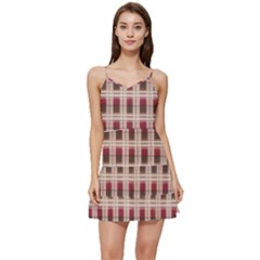 Retro 60s 50s Plaid Pattern 2 Short Frill Dress
