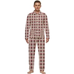 Retro 60s 50s Plaid Pattern 2 Men s Long Sleeve Velvet Pocket Pajamas Set