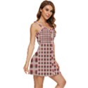 Retro 60s 50s Plaid Pattern 2 Ruffle Edge Bra Cup Chiffon Mini Dress View3