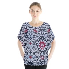Gothic Leaf Pattern 6 Batwing Chiffon Blouse