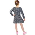 Gothic Leaf Pattern 2 Kids  Long Sleeve Velvet Dress View2