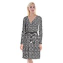 Gothic Leaf Pattern 2 Long Sleeve Velvet Front Wrap Dress View1
