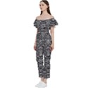 Gothic Leaf Pattern 2 Bardot Ruffle Jumpsuit View2