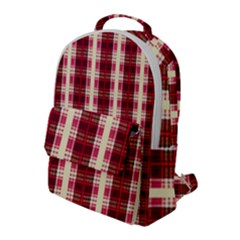 Retro 60s 50s Plaid Pattern 4 Flap Pocket Backpack (large)