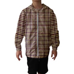 Retro 60s 50s Plaid Pattern 3 Kids  Hooded Windbreaker