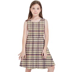 Retro 60s 50s Plaid Pattern 3 Kids  Skater Dress