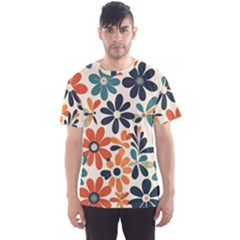 Retro Scandinavian Nordic Flowers Pattern 2 Men s Sport Mesh T-shirt