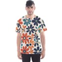 Retro Scandinavian Nordic Flowers Pattern 2 Men s Sport Mesh T-Shirt View1