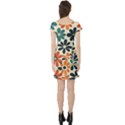 Retro Scandinavian Nordic Flowers Pattern 2 Short Sleeve Skater Dress View2