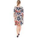 Retro Scandinavian Nordic Flowers Pattern 2 Quarter Sleeve Front Wrap Dress View2