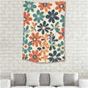 Retro Scandinavian Nordic Flowers Pattern 2 Small Tapestry View2