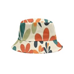 Retro Scandinavian Nordic Flowers Pattern 2 Inside Out Bucket Hat (kids)