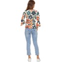 Retro Scandinavian Nordic Flowers Pattern 2 Bell Sleeve Top View4