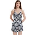 Gothic Leaf Pattern V-Neck Satin Loungewear Set View1