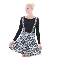 Gothic Leaf Pattern Suspender Skater Skirt