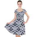 Gothic Leaf Pattern Cap Sleeve Midi Dress With Pockets View1