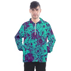Mid Century Retro Floral 1970s 1960s Pattern 101 Men s Half Zip Pullover