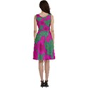 Mid Century Retro Floral 1970s 1960s Pattern 97 Sleeveless V-Neck Skater Dress with Pockets View4