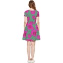 Mid Century Retro Floral 1970s 1960s Pattern 97 Inside Out Cap Sleeve Dress View2