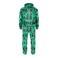 Mid Century Retro Floral 1970s 1960s Pattern 102 Hooded Jumpsuit (kids)