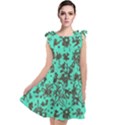 Mid Century Retro Floral 1970s 1960s Pattern 102 Tie Up Tunic Dress View1