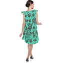 Mid Century Retro Floral 1970s 1960s Pattern 102 Tie Up Tunic Dress View2