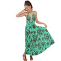 Mid Century Retro Floral 1970s 1960s Pattern 102 Backless Maxi Beach Dress View1