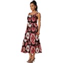 Mid Century Retro Floral 1970s 1960s Pattern 96 Square Neckline Tiered Midi Dress View2
