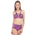 Mid Century Retro Floral 1970s 1960s Pattern 100 Cage Up Bikini Set View1