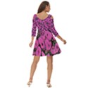 Mid Century Retro Floral 1970s 1960s Pattern 100 Shoulder Cut Out Zip Up Dress View4